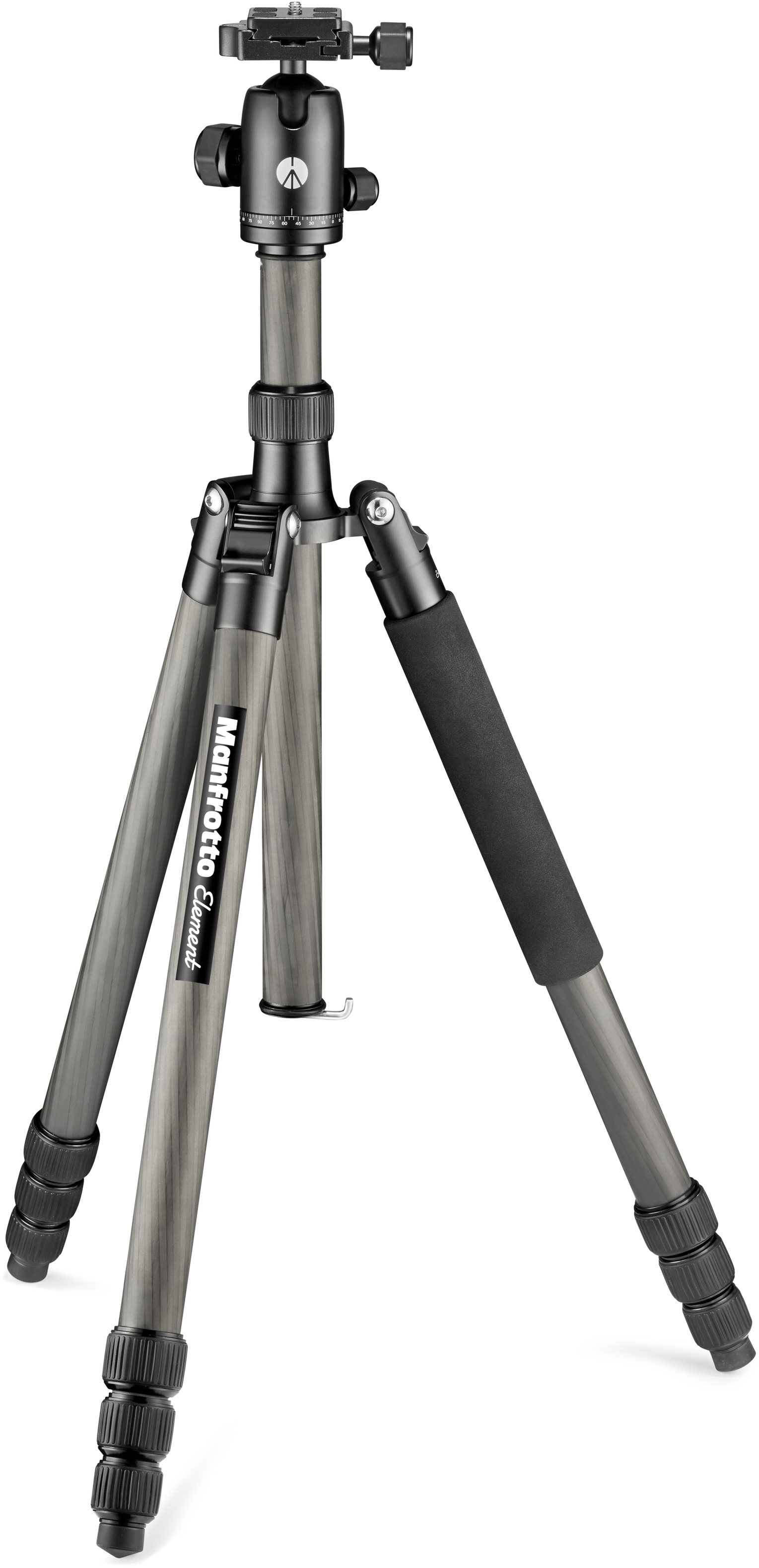 MANFROTTO Element XL Traveller Kit Carbon Dreibein Stativ, Schwarz, Höhe offen bis 1750 mm