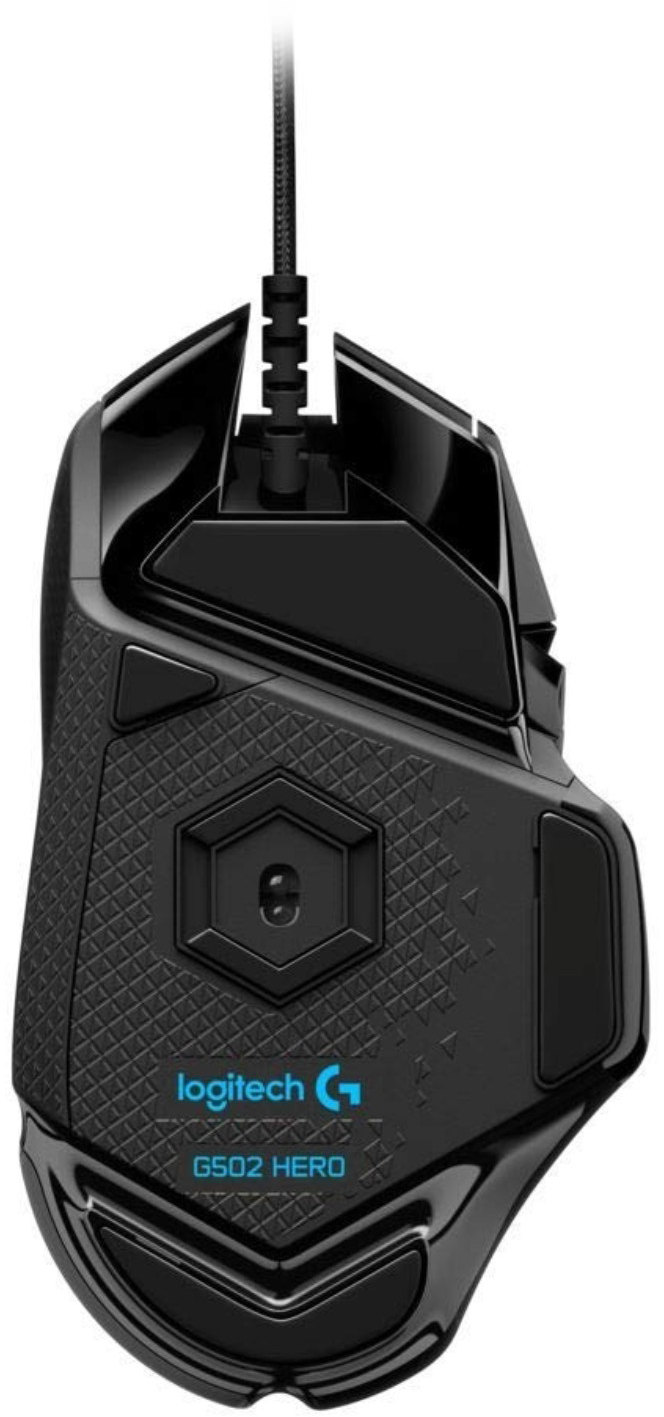Fekete Logitech G502 HERO gaming egér.