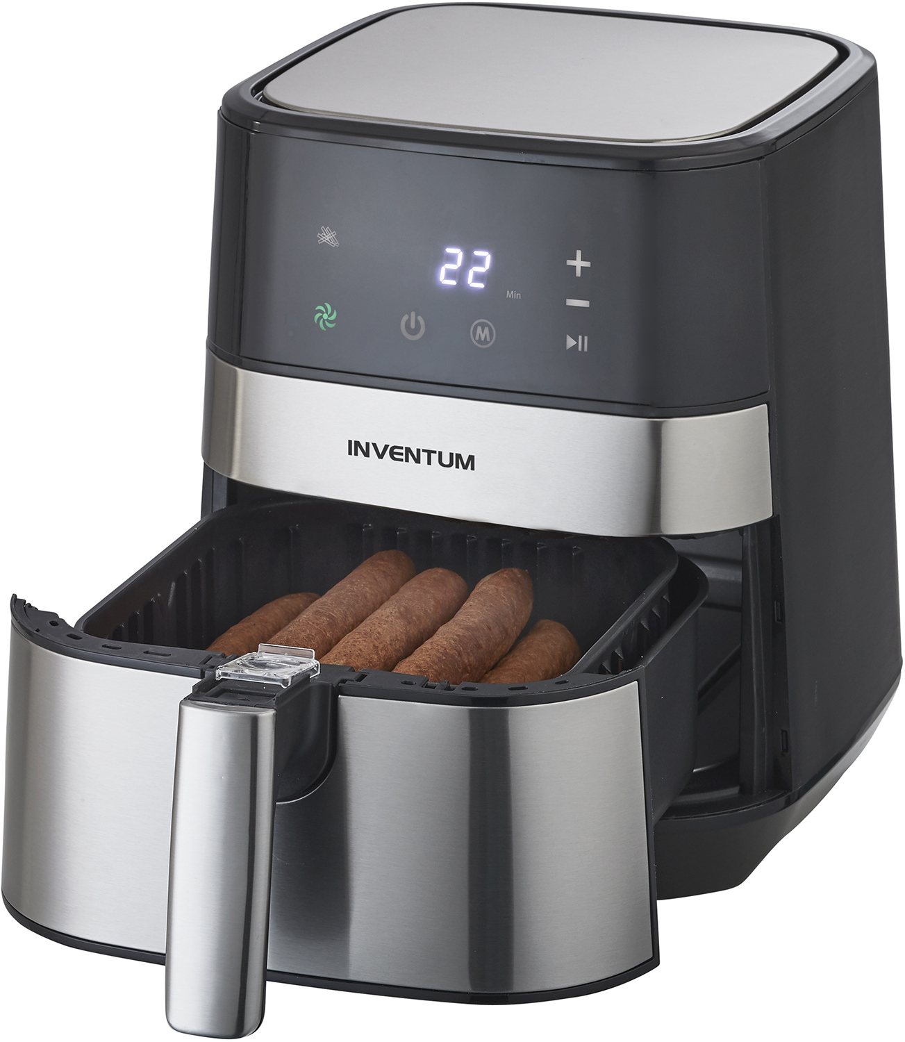 INVENTUM  GF350HLD XL - Heteluchtfriteuse - Zilver - 3,5 l - 1500 W - Aantal frituurmanden: 1