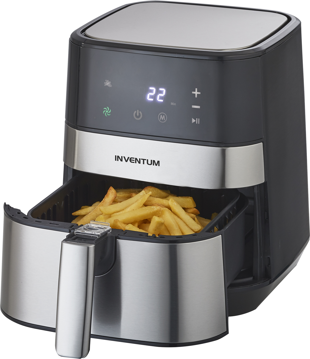 INVENTUM  GF350HLD XL - Heteluchtfriteuse - Zilver - 3,5 l - 1500 W - Aantal frituurmanden: 1