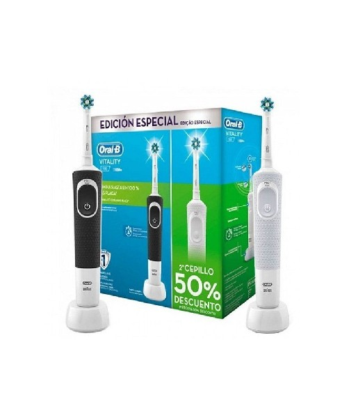 Pack Cepillo eléctrico - Oral-B Pack Vitality Duplo (Blanco+Negro)