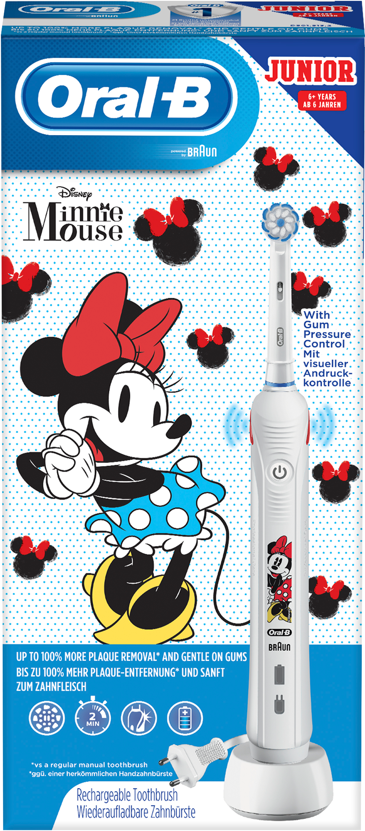 ORAL-B Junior Minnie Mouse - Elektrische Zahnbürste für Kinder (Weiss)