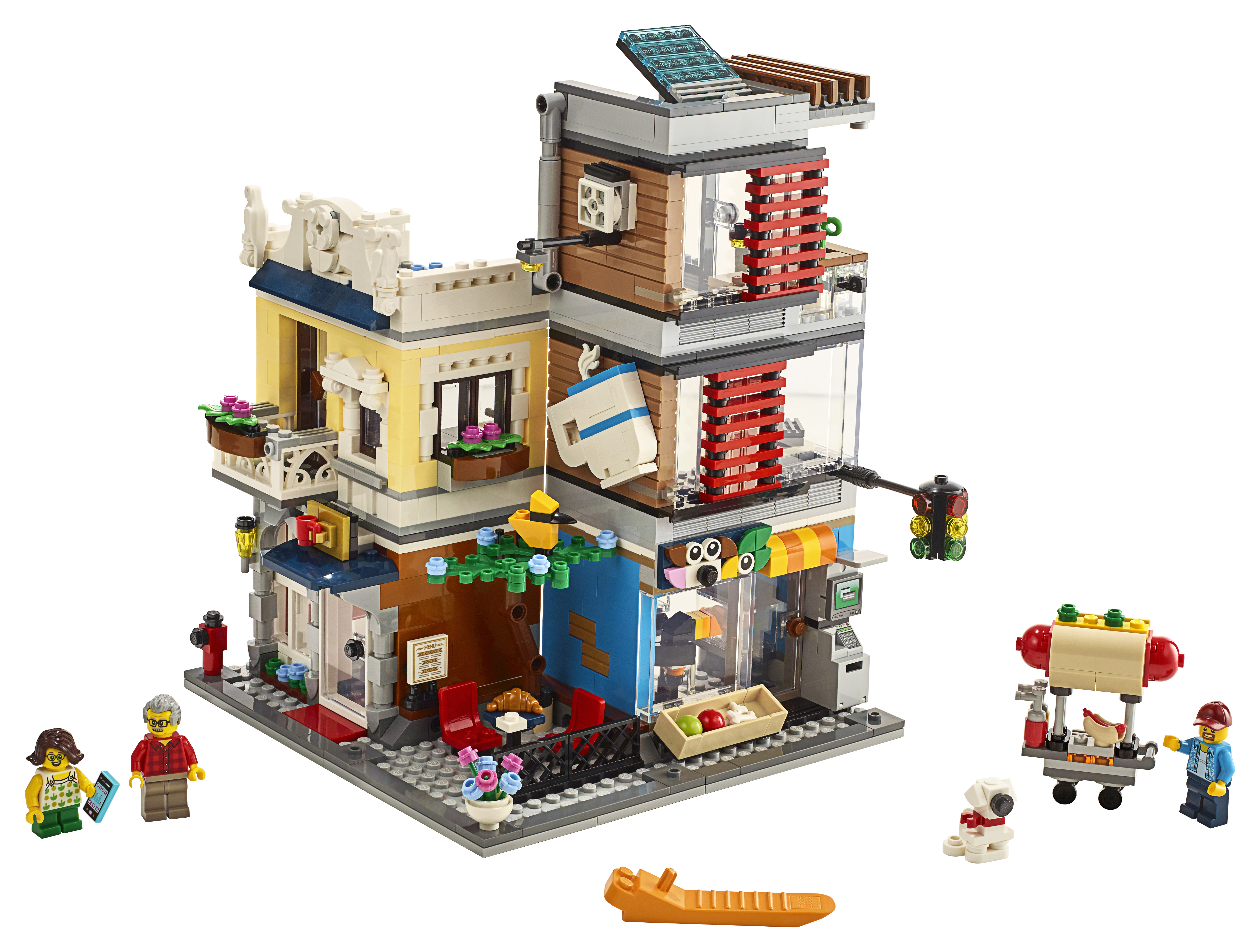 LEGO 31097 Stadthaus mit Zoohandlung & Café Bausatz, Mehrfarbig