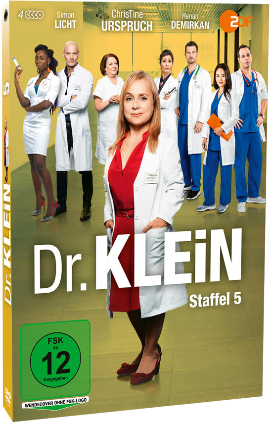 DVD-Cover von Dr. Klein. Es zeigt eine Gruppe von Menschen in medizinischer Kleidung, eine Frau in rotem Kleid.