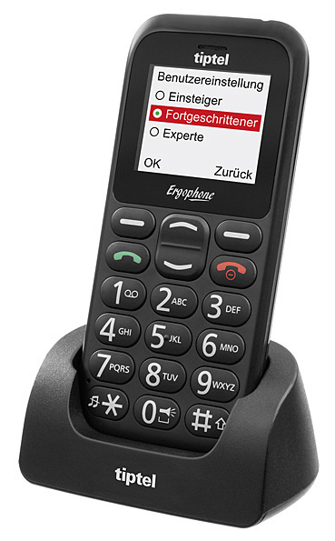TIPTEL Ergophone 6310 Seniorenhandy, Schwarz