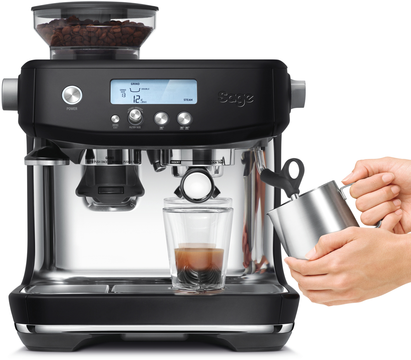 SAGE SES878BTR4EEU1 the Barista Pro Espressomaschine Matt Schwarz
