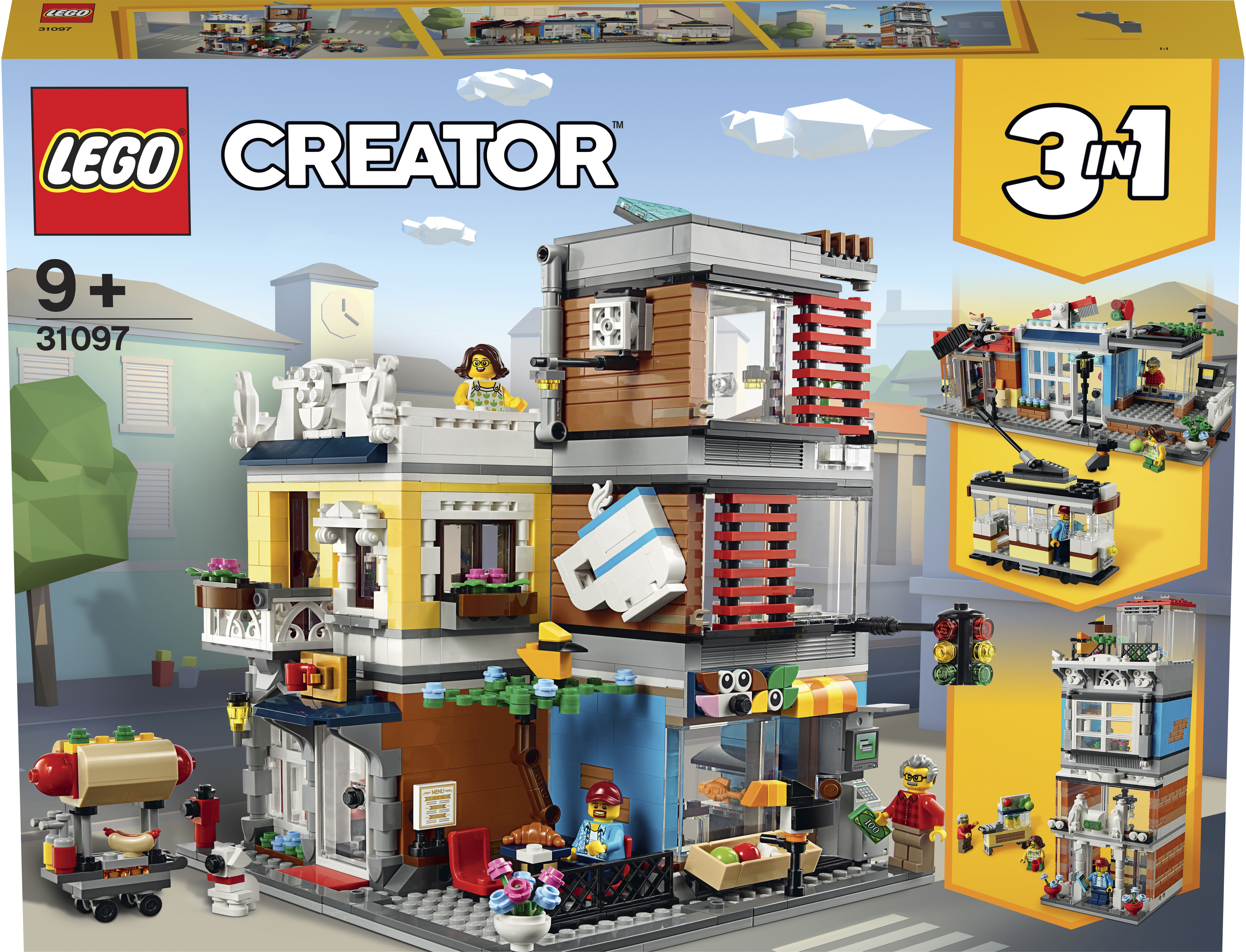 LEGO 31097 Stadthaus mit Zoohandlung & Café Bausatz, Mehrfarbig