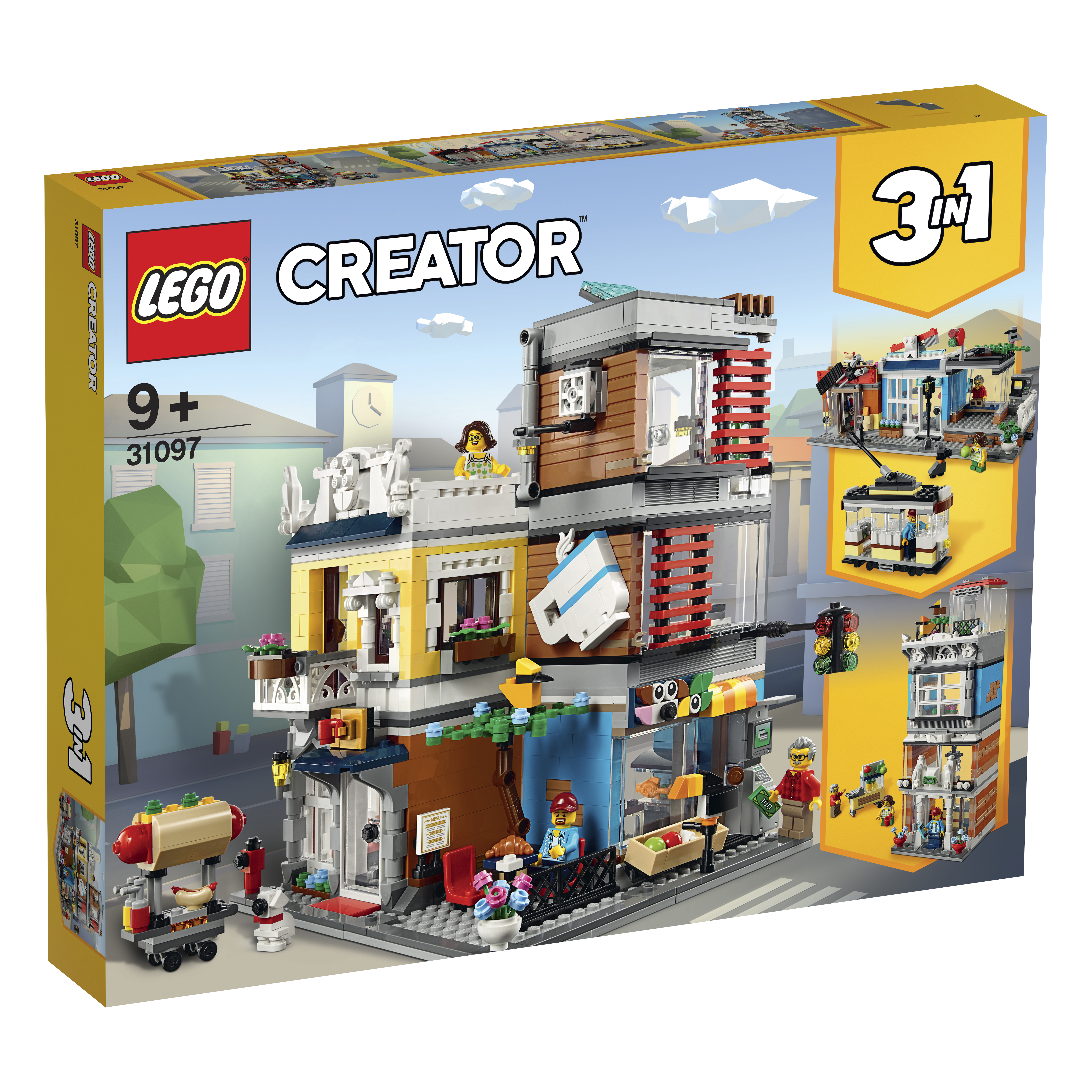 LEGO 31097 Stadthaus mit Zoohandlung & Café Bausatz, Mehrfarbig