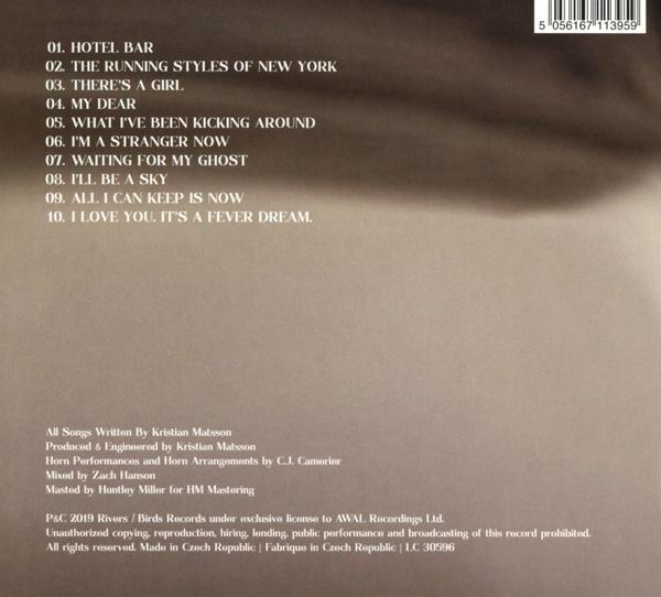Albumcover: Titelliste auf braunem Hintergrund.