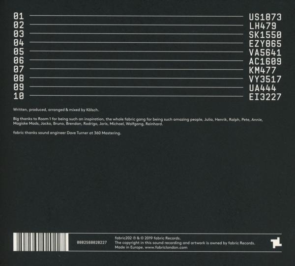 Une pochette d'album en noir et blanc avec du texte et des chiffres.