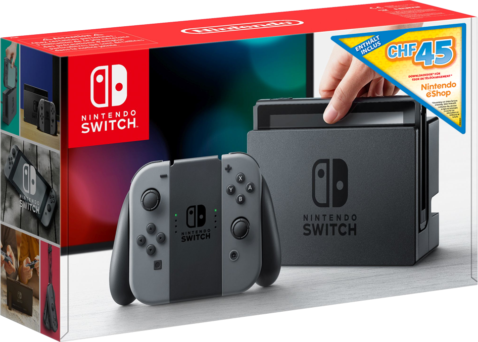 Switch (inkl. Nintendo eShop Card mit CHF 45.- Guthaben) - Spielekonsole - Grau