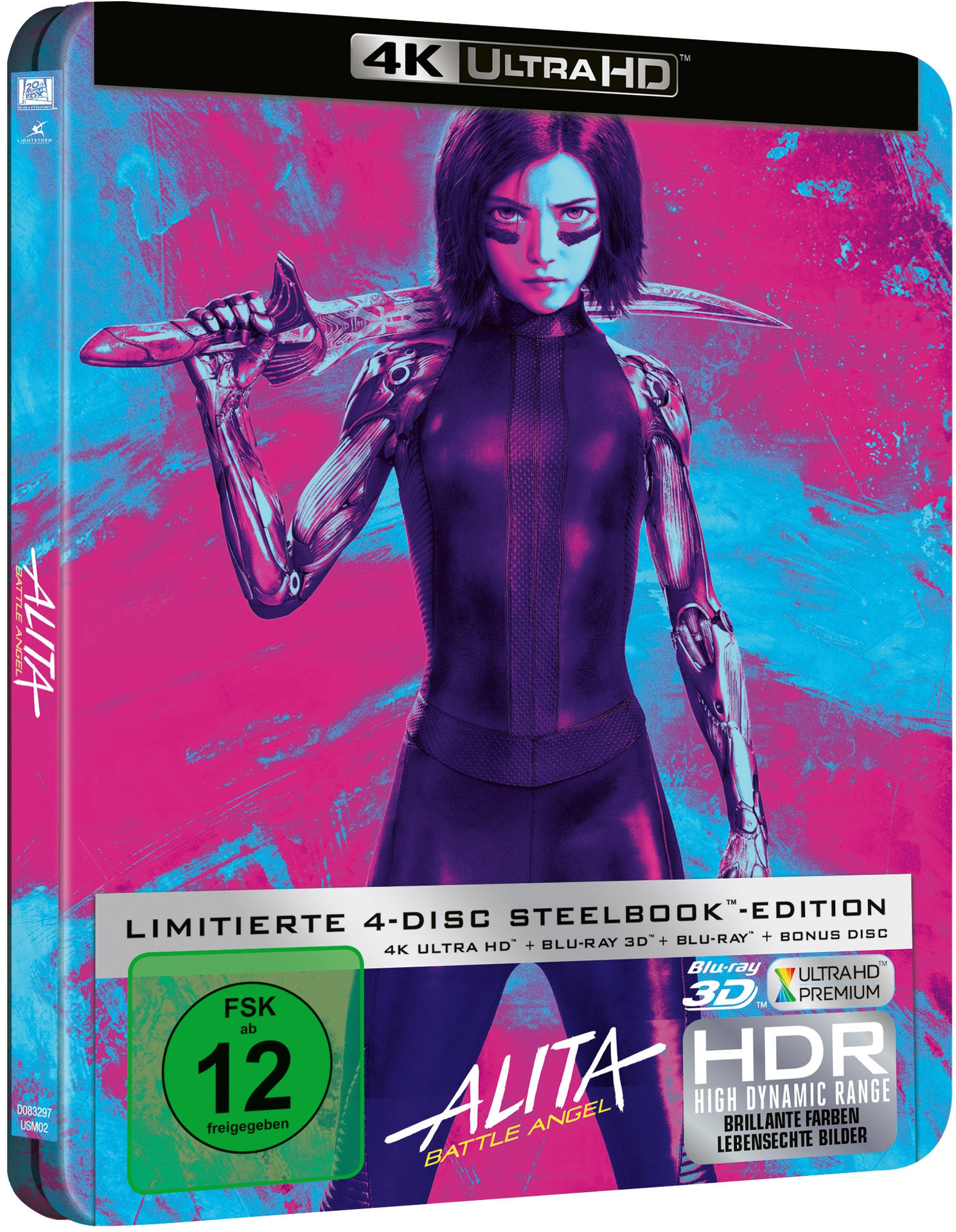 Alita: Battle Angel (+ Bonus) (4 Disks) 4K Ultra HD Blu-ray + 3D Blu-ray + Blu-ray