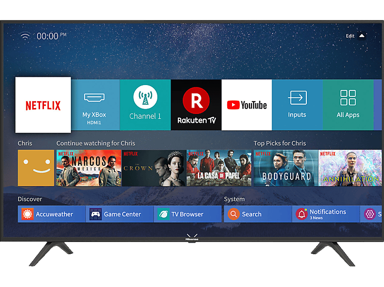 Hisense H 50 B 7100 Led Tv Flat 50 Zoll 127 Cm Uhd 4k Smart Tv Vidaa 3 0 Led Tv Kaufen Saturn
