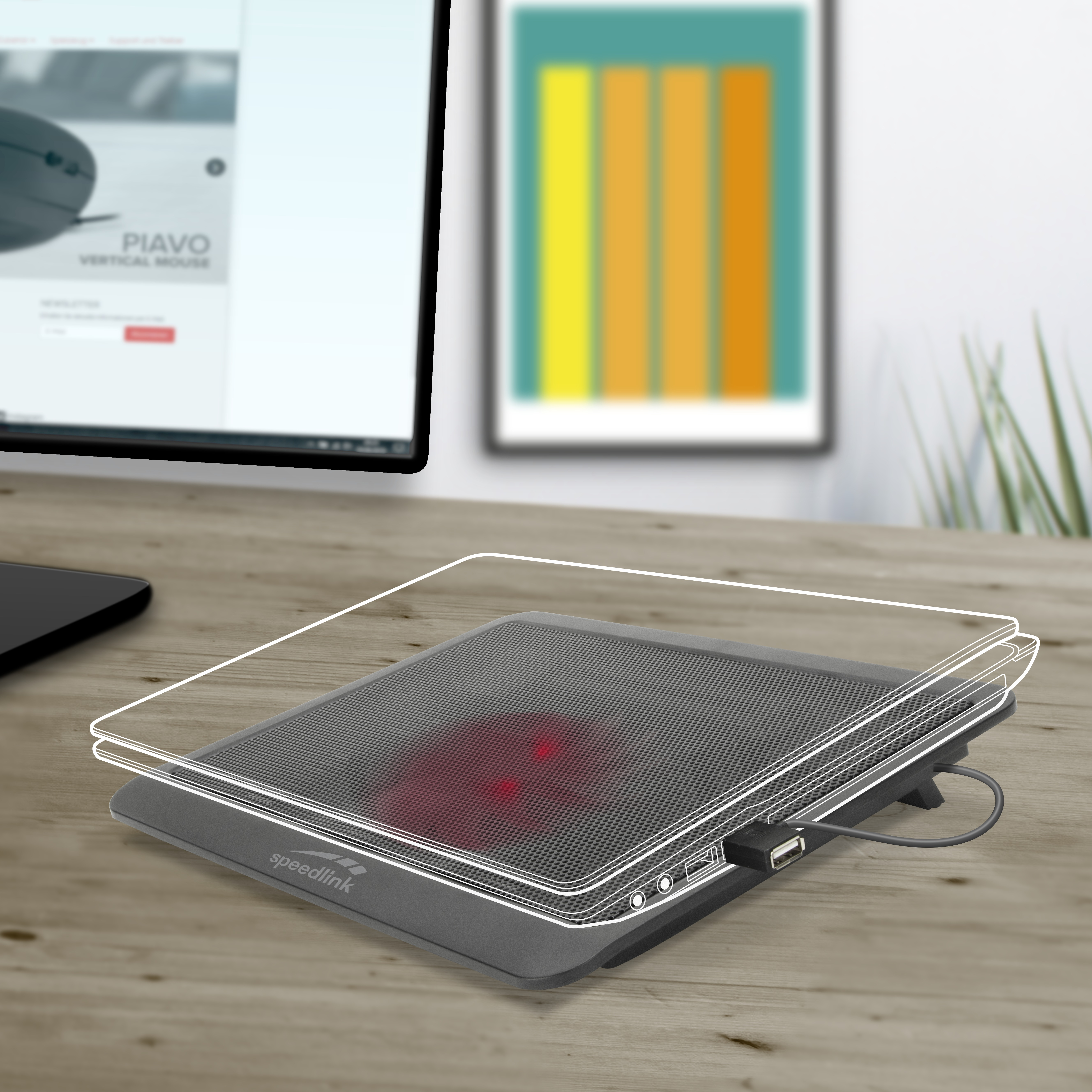 SPEEDLINK Airdrafter, Schwarz mit roter Beleuchtung