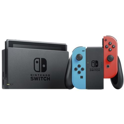 Consola - Nintendo Switch Modelo 2019, 6.2", Joy-Con, Azul y Rojo Neón + Voucher de 35€ Nintendo eShop