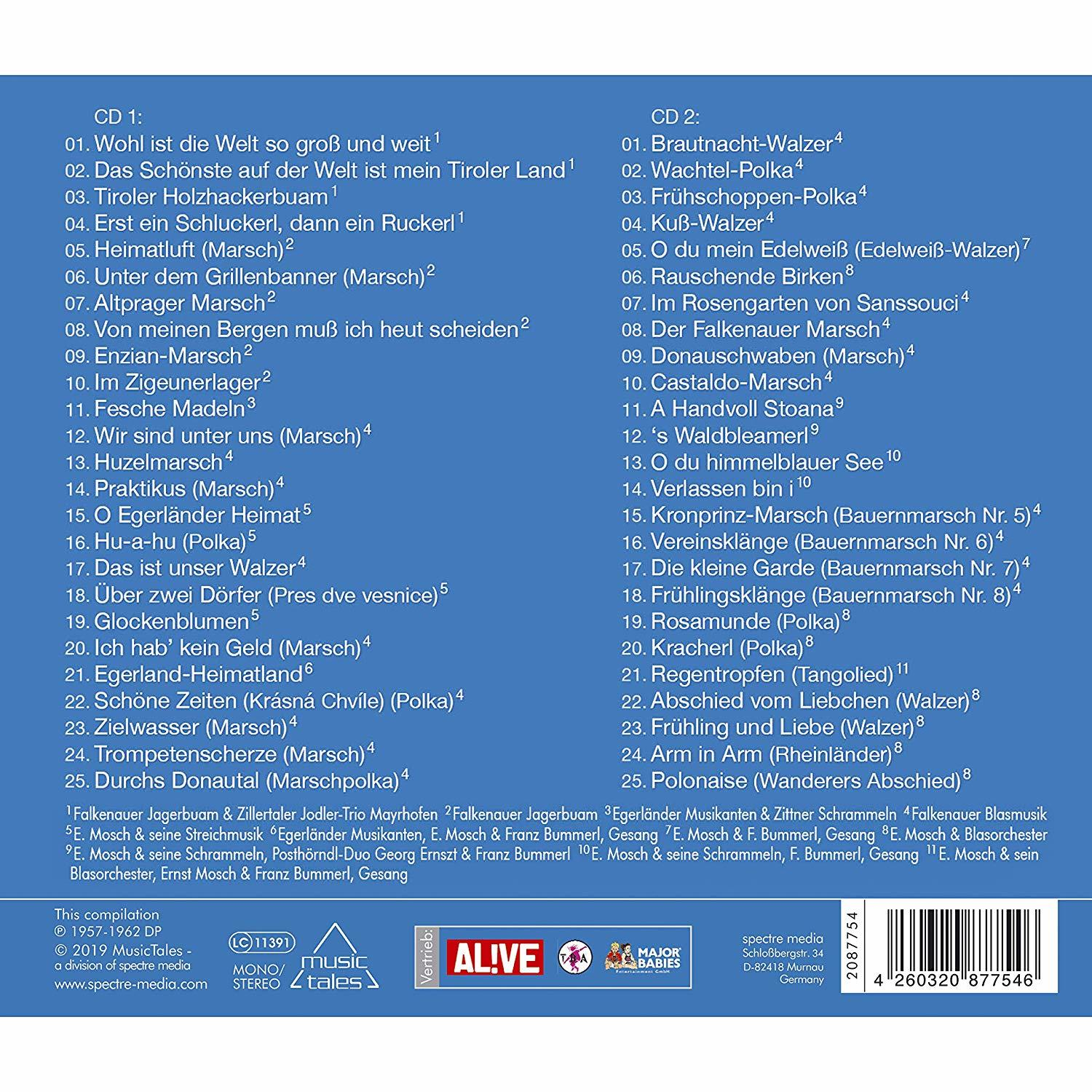 CD-Cover mit Titelliste und Logos.