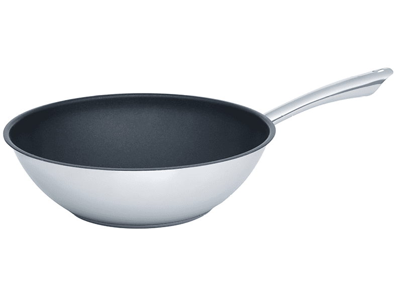 Kelomat 3429-383 Perfekt Wok-Pfanne (Edelstahl, passend für alle Herdarten, 28 cm)