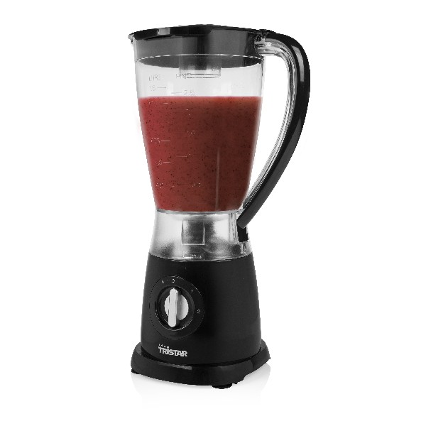 Batidora - Tristar BL-4464 Volumen de 1.5 litros, Cuchillas de acero inoxidable, Negra