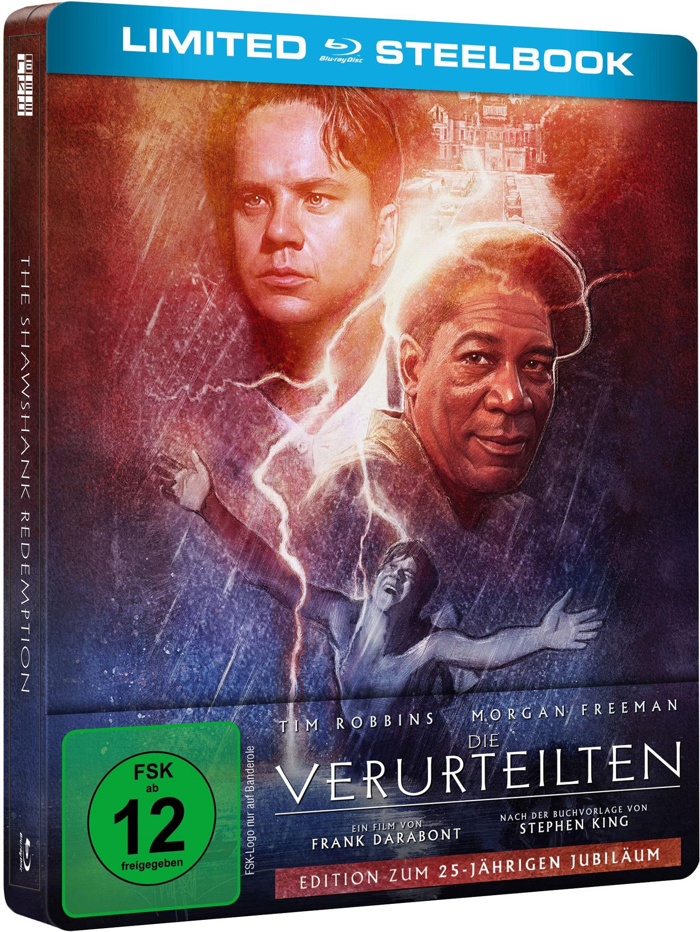 DVD-Hülle für den Film 'Die Verurteilten'. Mit den Schauspielern Tim Robbins und Morgan Freeman.