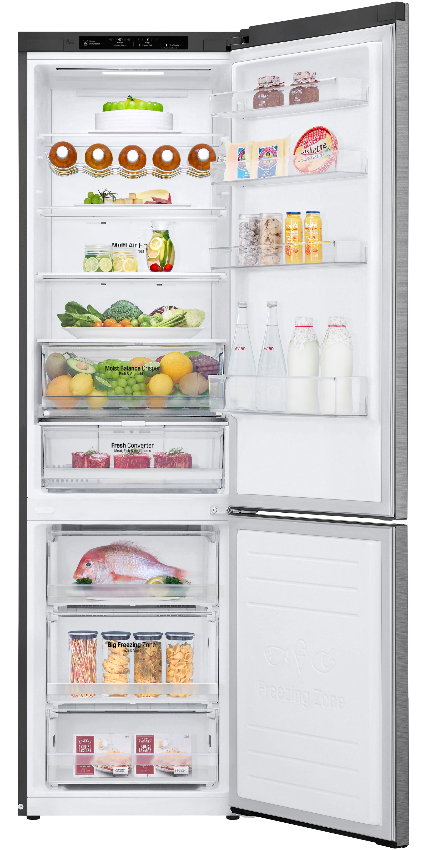 LG GBB62PZGFN Kühlgefrierkombination (D, 384 l, 2030 mm hoch, Edelstahl)