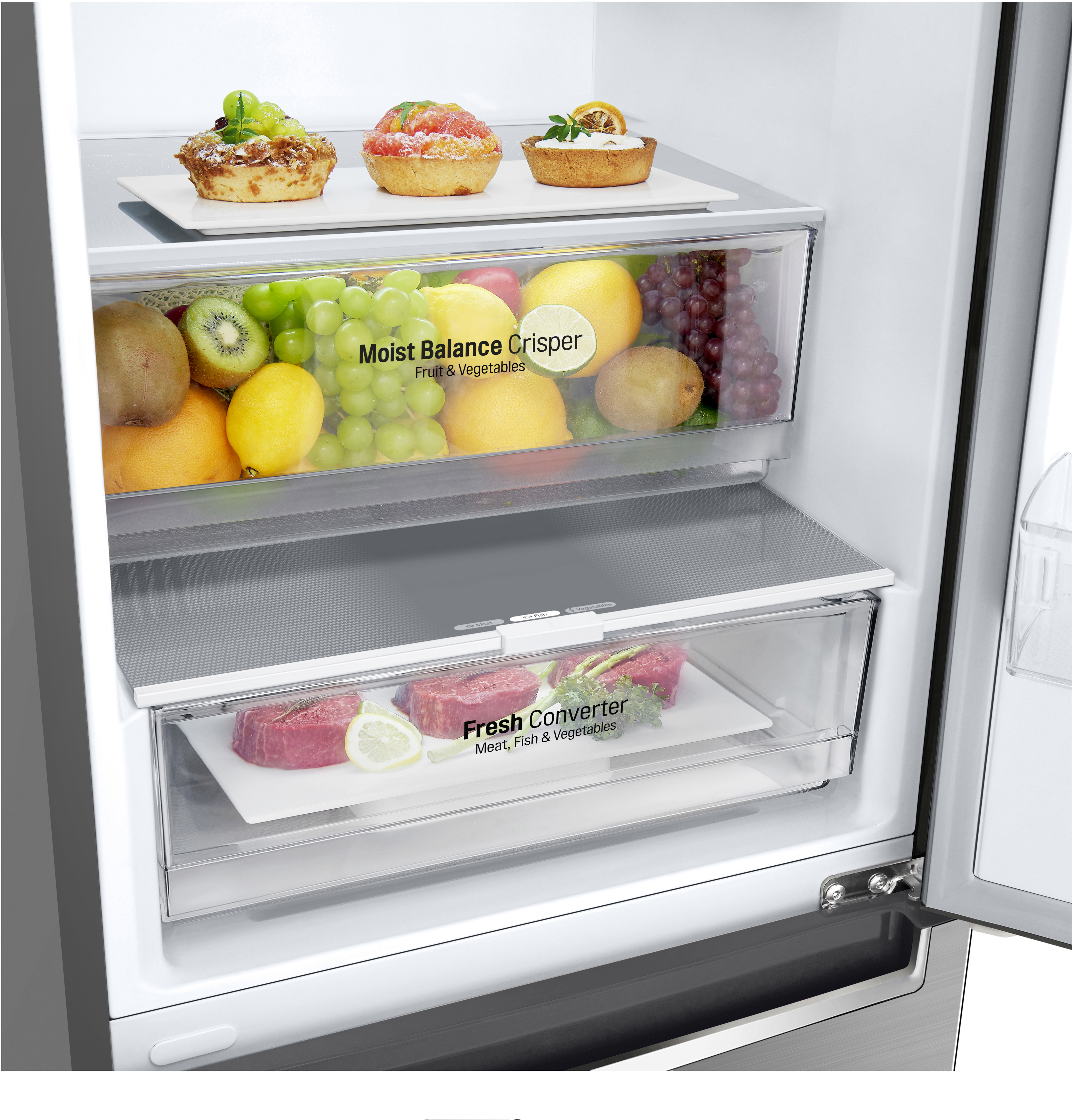 LG GBB62PZGFN Kühlgefrierkombination (D, 384 l, 2030 mm hoch, Edelstahl)