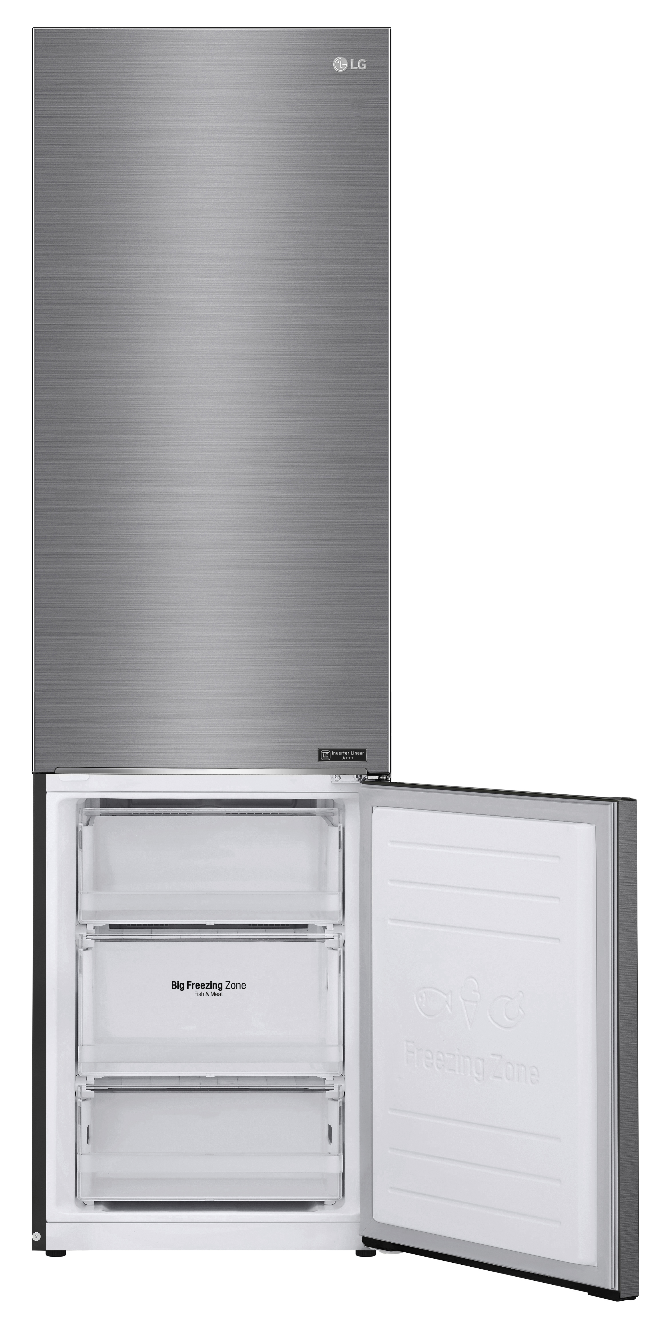 LG GBB62PZGFN Kühlgefrierkombination (D, 384 l, 2030 mm hoch, Edelstahl)