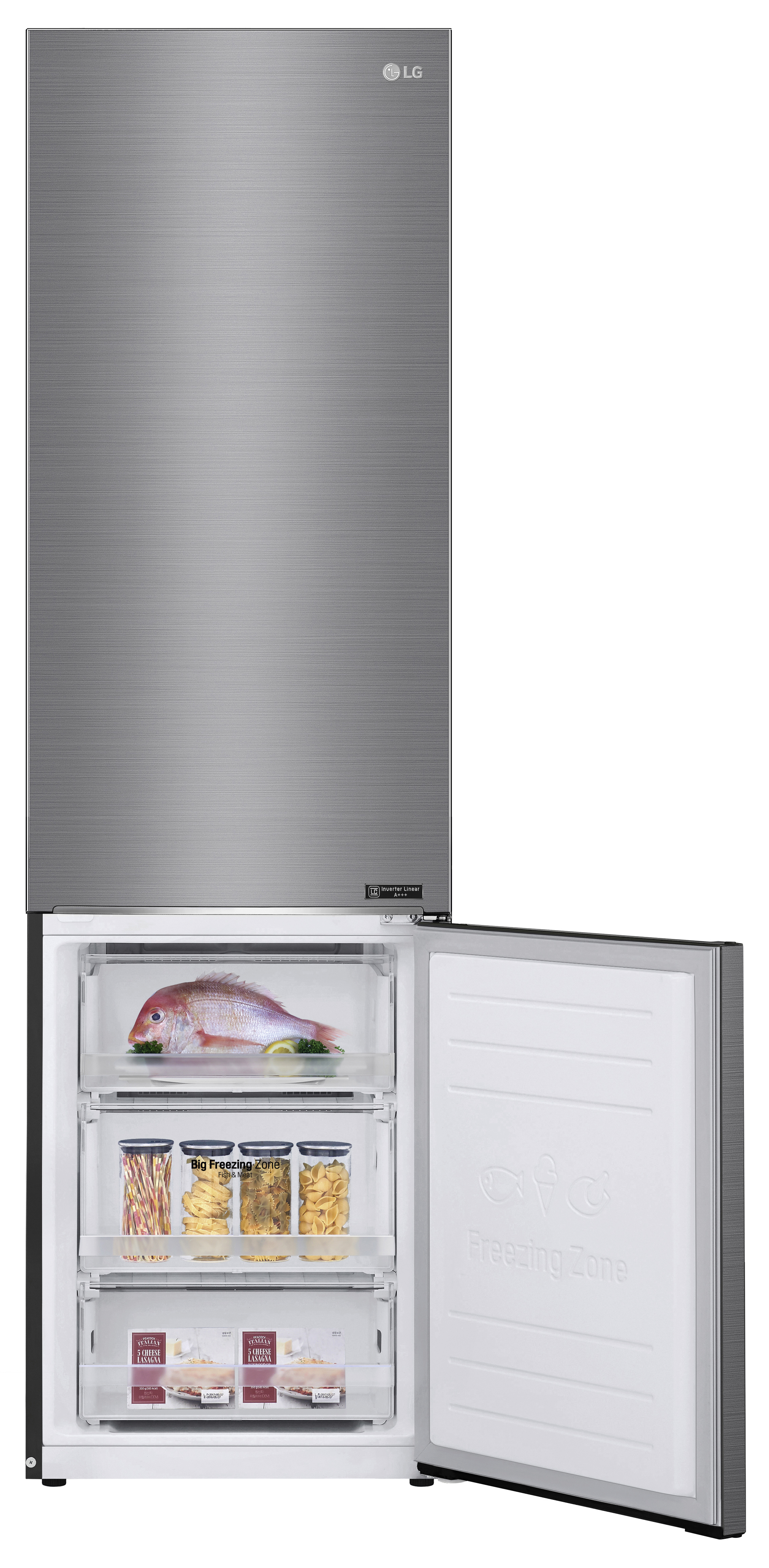 LG GBB62PZGFN Kühlgefrierkombination (D, 384 l, 2030 mm hoch, Edelstahl)