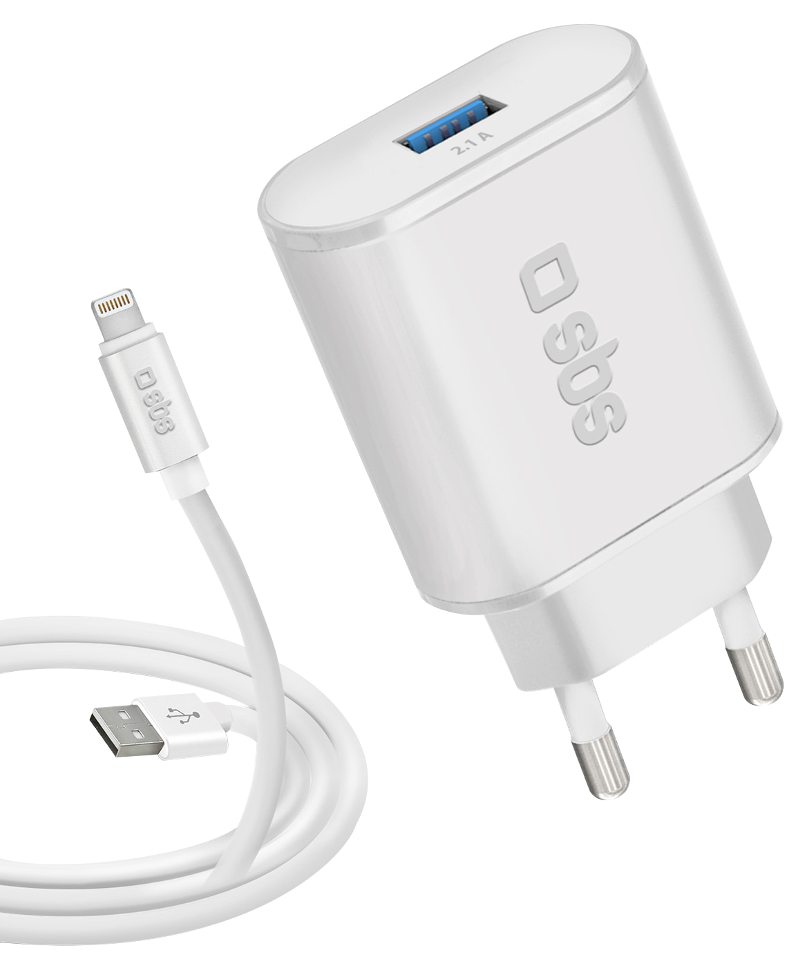 SBS hálózati gyorstöltő Lightning kábellel 2.1A (TEKITTRLH21AWFAST)