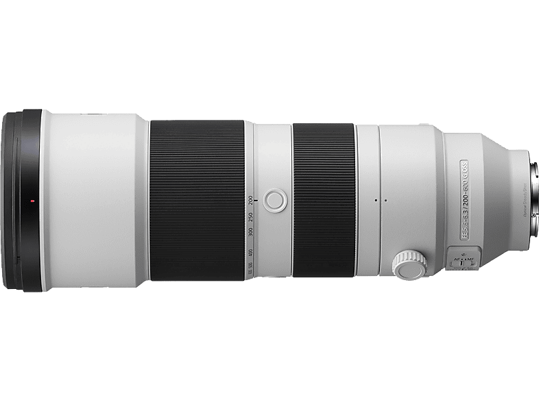 SONY SEL200600G Vollformat 200 mm - 600 f/5.6–6.3 G-Lens, ED, OSS, IF, IZ (interner Zoom), FHB, FRL, DMR, Circulare Blende (Objektiv für Sony E-Mount, Weiß)
