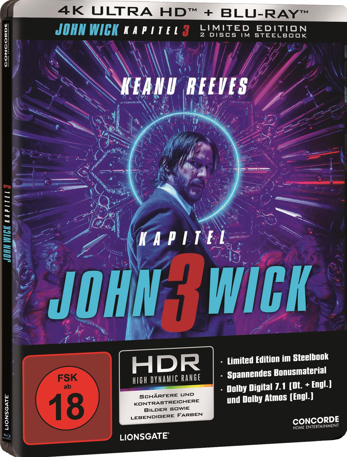 John Wick: Kapitel 3 (Limited Steelbook) 4K Ultra HD Blu-ray + Blu-ray