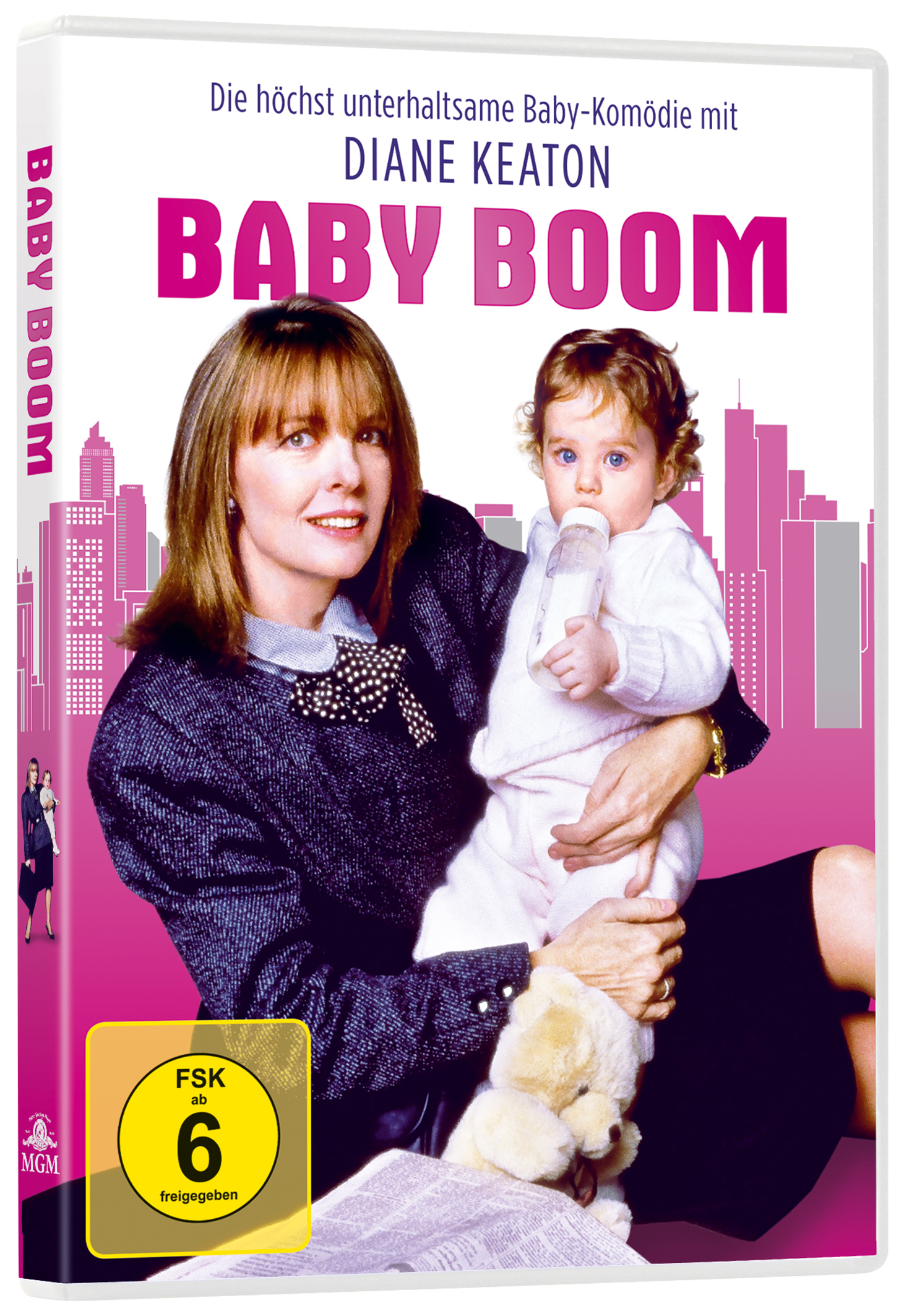 DVD-Cover für den Film 'Baby Boom'; Diane Keaton und ein Baby sind zu sehen.