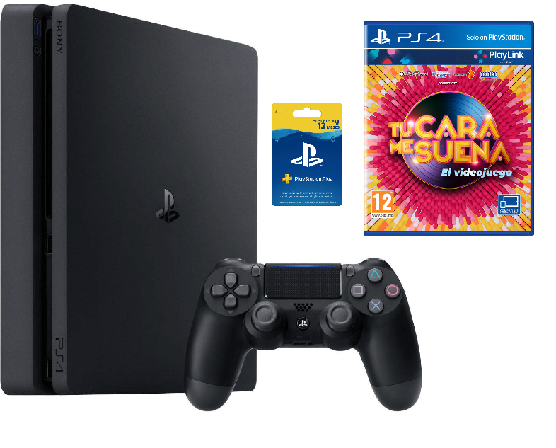 Consola - PS4 Slim de 1 TB + Tarjeta suscripción 12 meses + Tu cara me suena