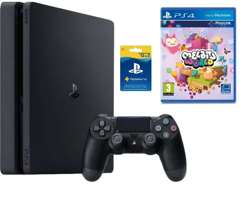 Consola - PS4 Slim de 1 TB + Tarjeta suscripción 12 meses + Melbits World