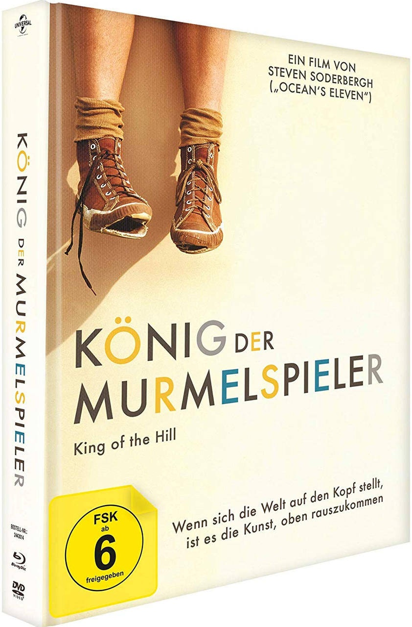 DVD-Hülle mit dem Filmtitel 'König der Murmelspieler' und Bild von Beinen in braunen Schuhen.