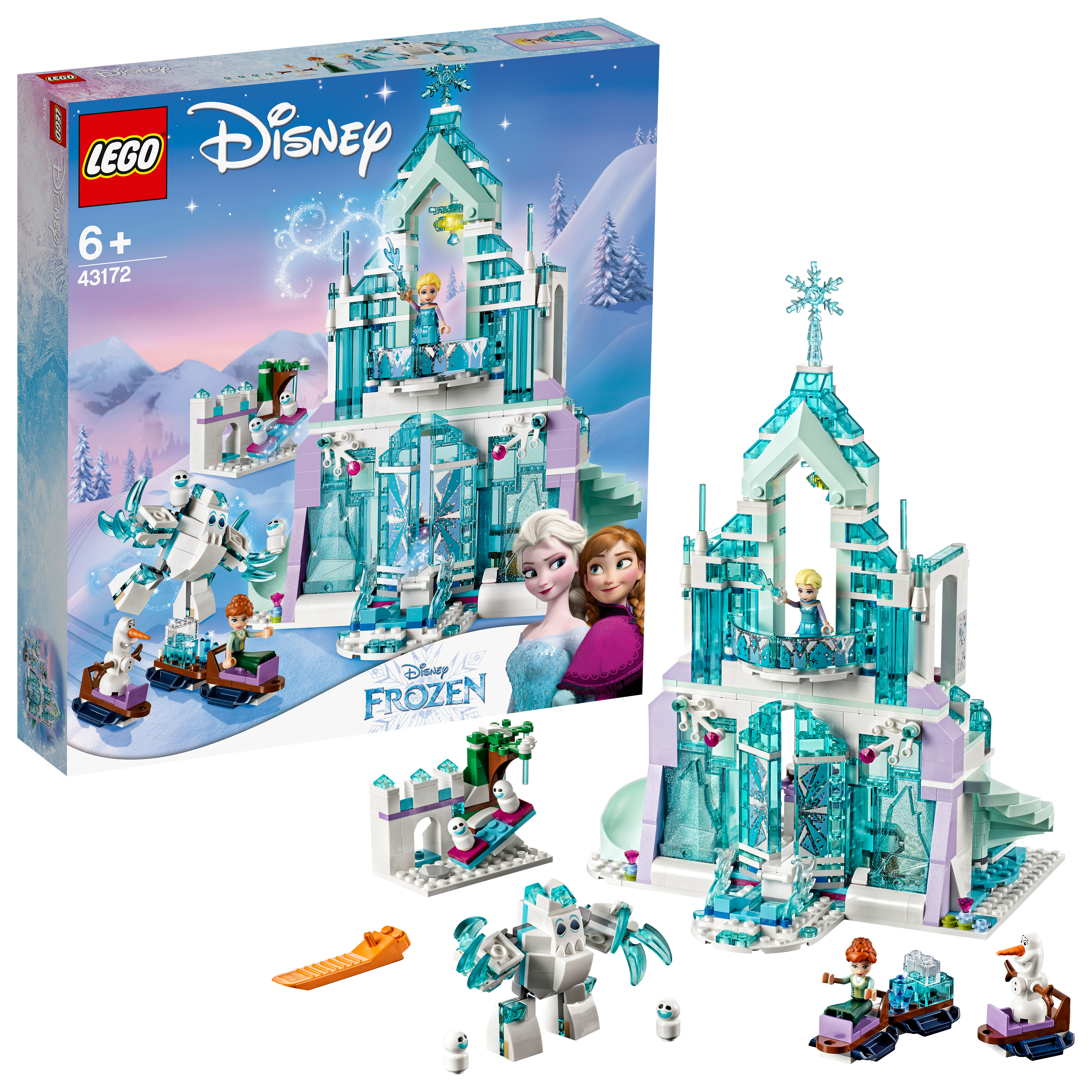 LEGO 43172 Elsas magischer Eispalast Bausatz, Mehrfarbig