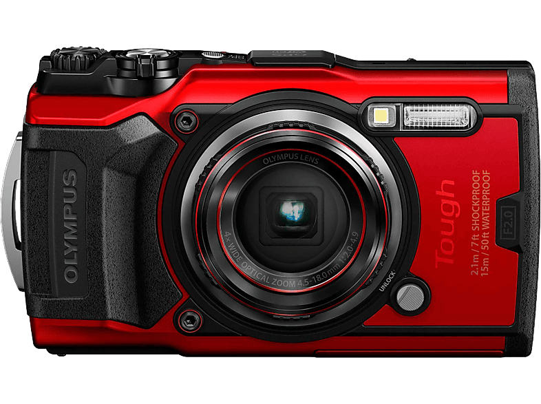 OLYMPUS Compact camera Tough TG-6 Rood (V104210RE000)