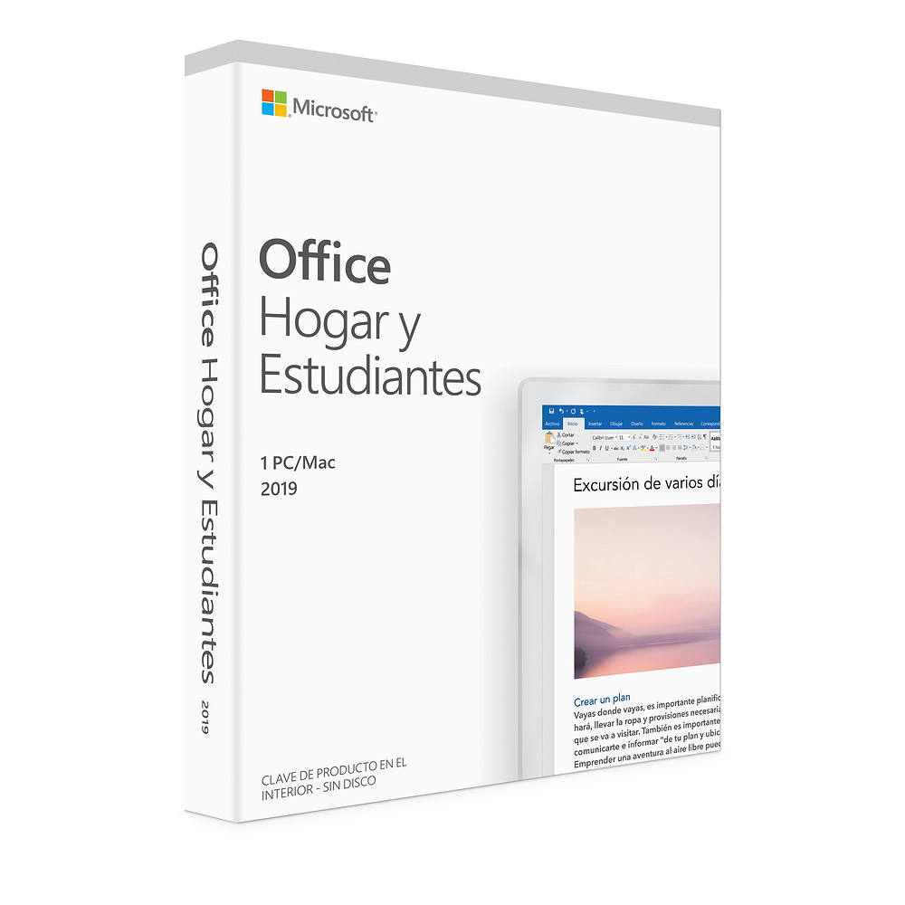Software - Microsoft Office Hogar y Estudiantes 2019, 1 Usuario, 1 Dispositivo