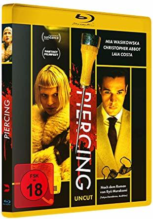 DVD-Cover des Films 'Piercing' mit Schauspielern und Text.