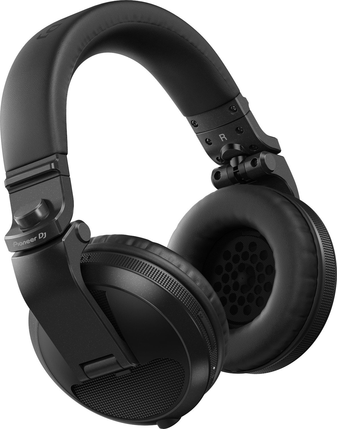 Casque Pioneer DJ noir avec marquage visible, sur fond blanc.
