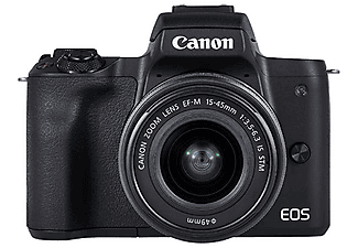 CANON EOS M50 + EF-M 15-45mm f/3.5-6.3 IS STM + EF-M 55-200mm f/4.5-6.3 IS STM Fotoğraf Makinesi Siyah