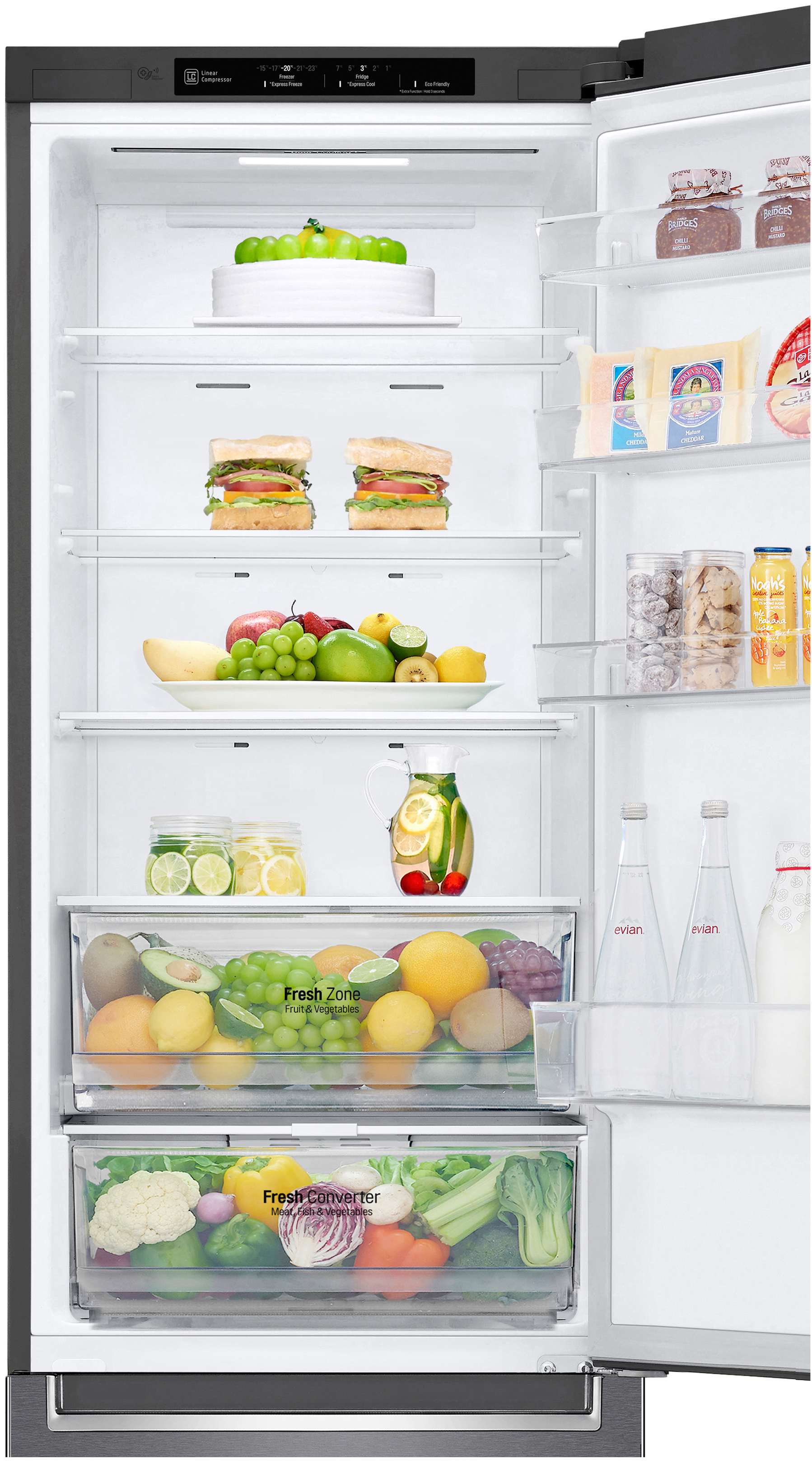 LG GBP 62 DSNFN Kühlgefrierkombination (D, 384 l, 2030 mm hoch, Dunkelgrau)