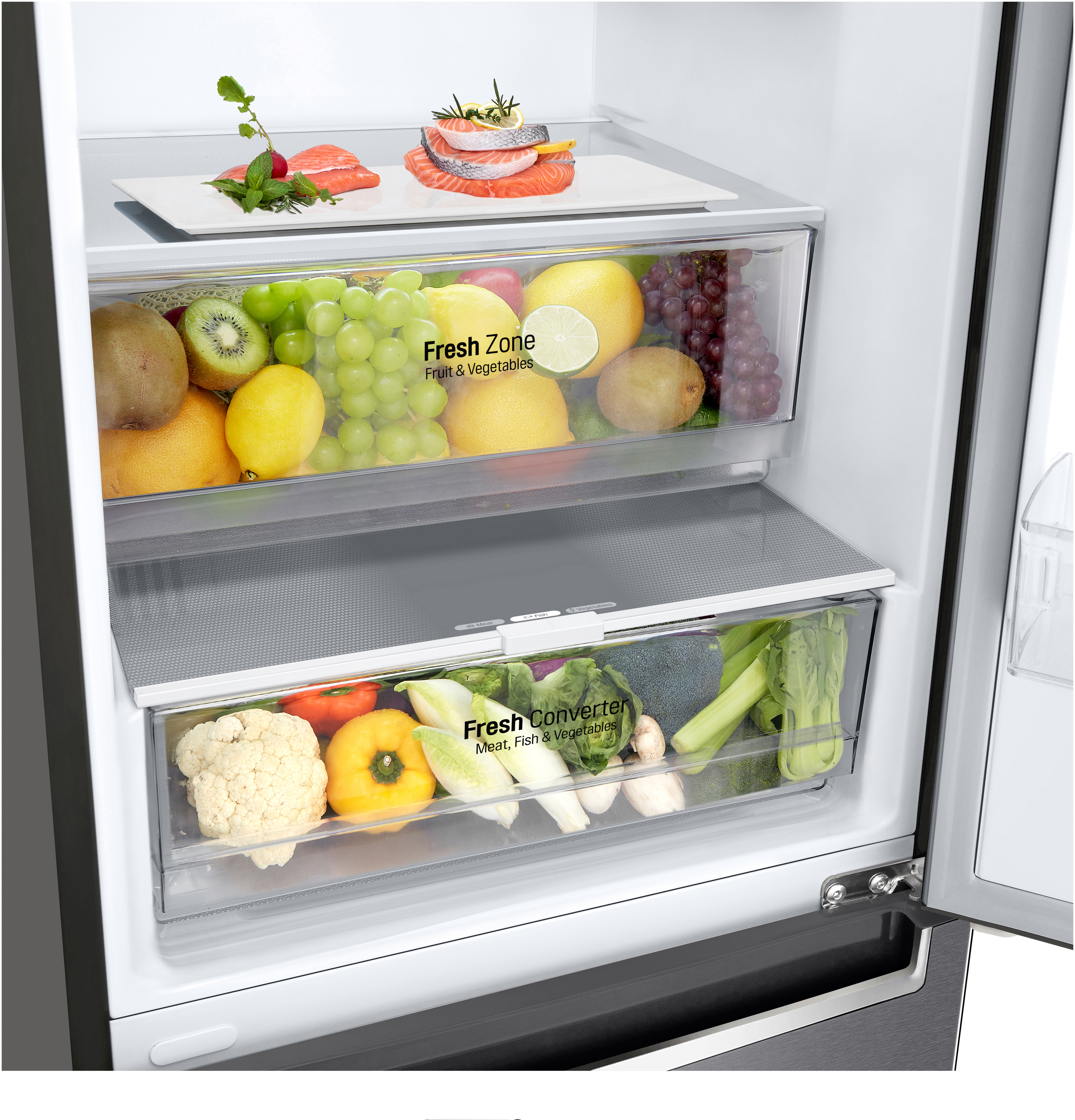 LG GBP 62 DSNFN Kühlgefrierkombination (D, 384 l, 2030 mm hoch, Dunkelgrau)