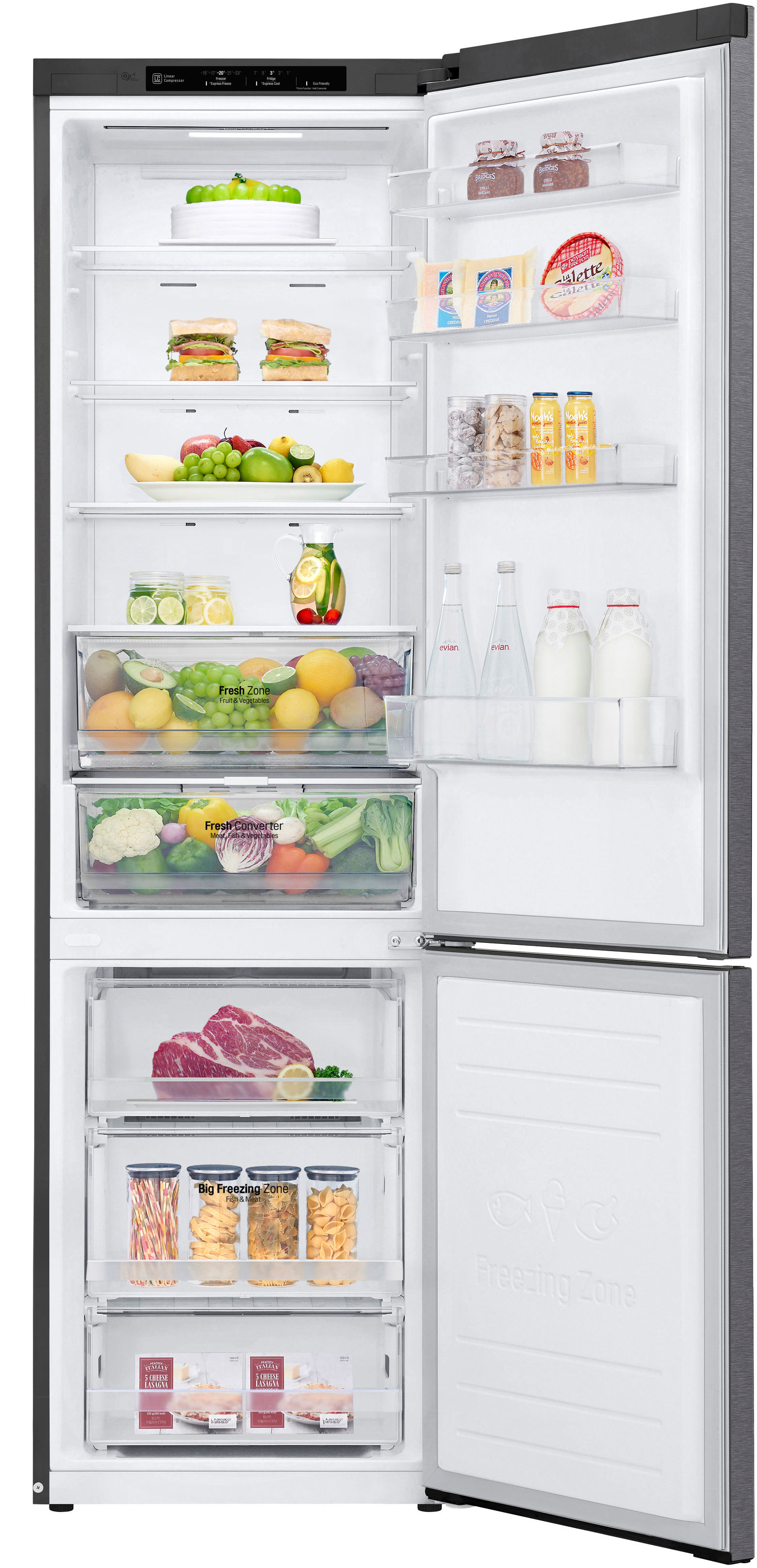 LG GBP 62 DSNFN Kühlgefrierkombination (D, 384 l, 2030 mm hoch, Dunkelgrau)