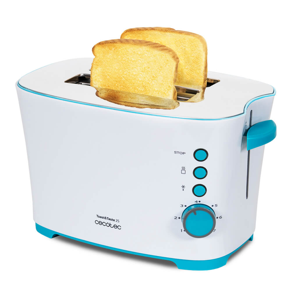 Tostador Cecotec Toast tase 2s blanco 2 ranuras 03027 toast&taste 850 w 800 7 niveles descongelar potencia vertical 2s. 650 3