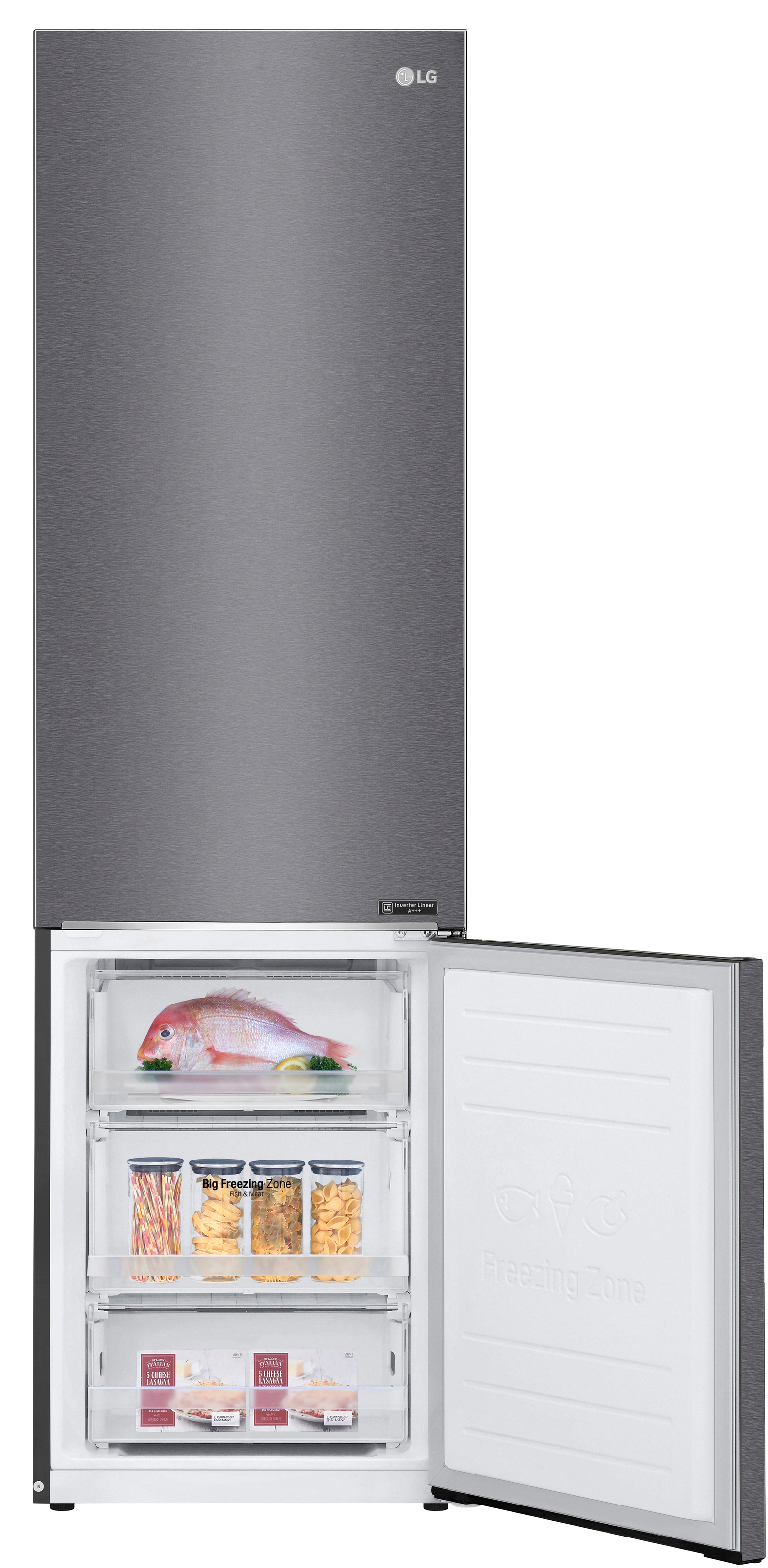 LG GBP 62 DSNFN Kühlgefrierkombination (D, 384 l, 2030 mm hoch, Dunkelgrau)