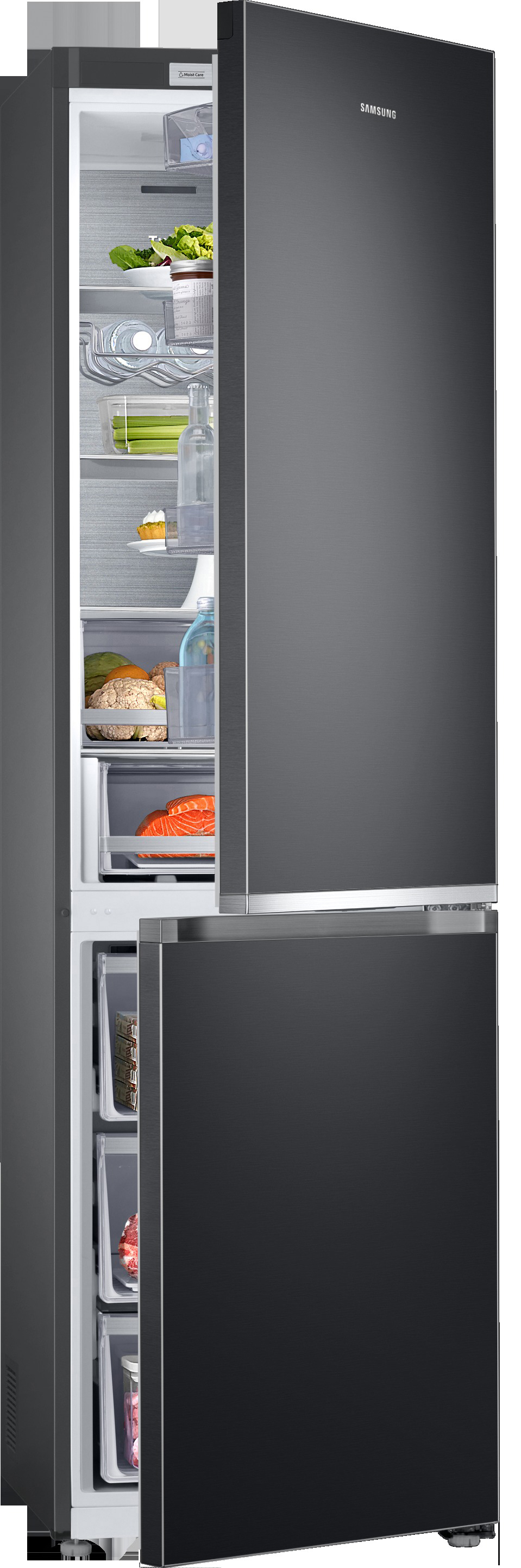 SAMSUNG RL36R8739B1 Kühlgefrierkombination (D, 368 l, 2017 mm hoch, Schwarzer Edelstahl)