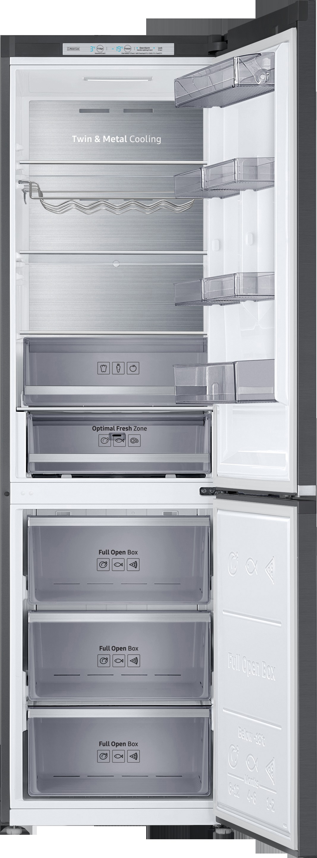 SAMSUNG RL36R8739B1 Kühlgefrierkombination (D, 368 l, 2017 mm hoch, Schwarzer Edelstahl)