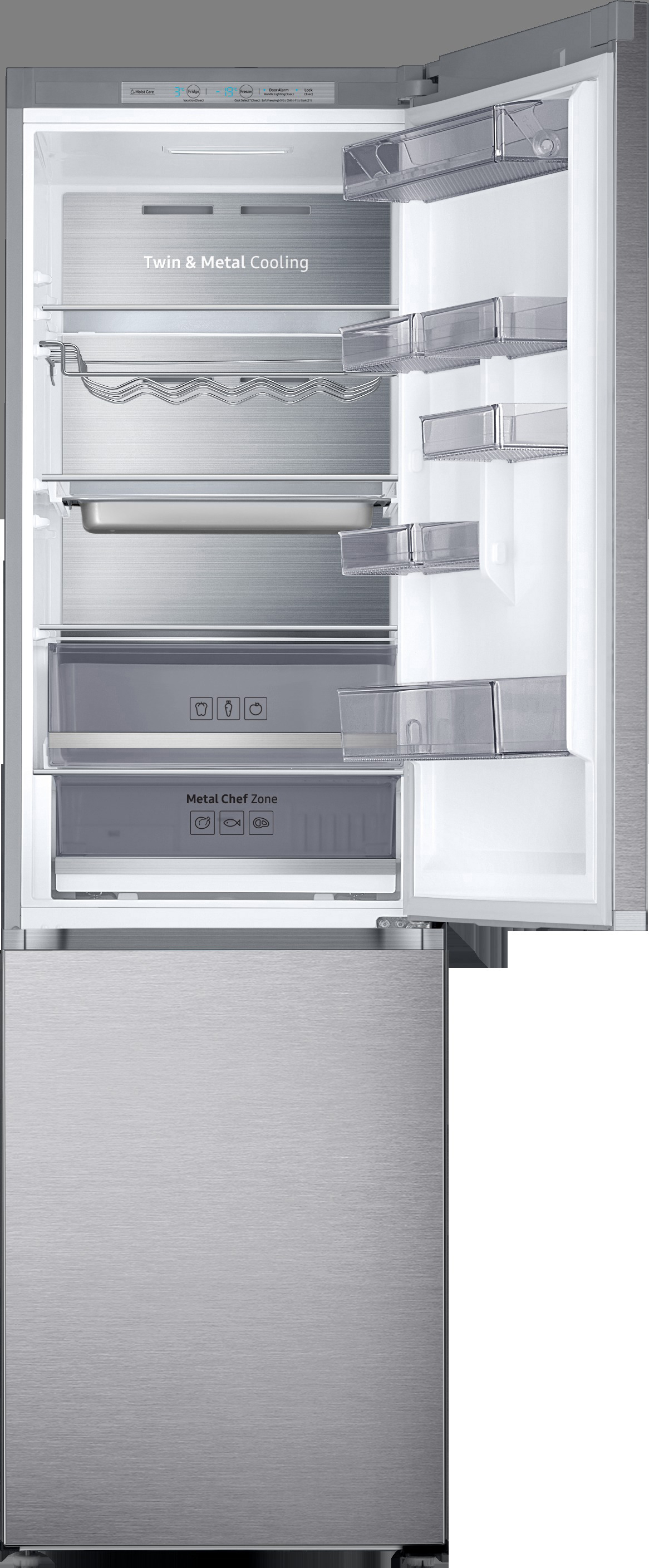 SAMSUNG RL41R7799SR Kühlgefrierkombination (D, 421 l, 2017 mm hoch, Edelstahl)