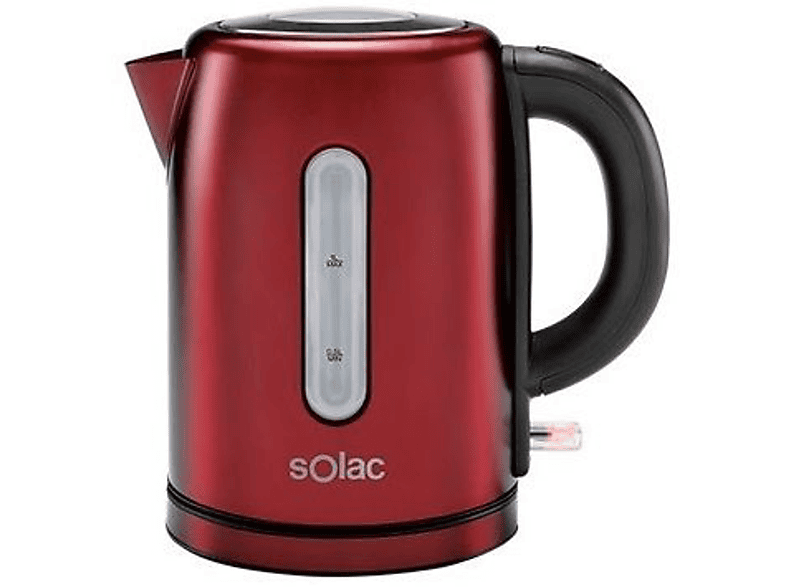 Hervidor de agua - Solac KT5857 STILLO RED, Potencia 2200W, Capacidad 1L, Rojo