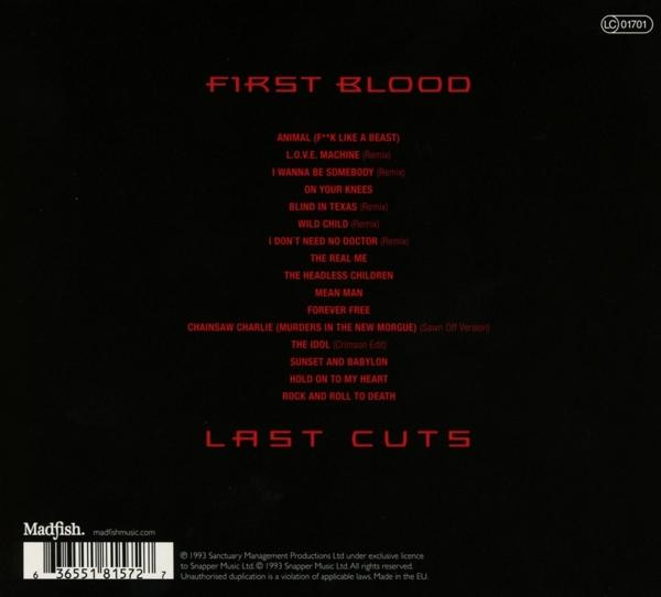 Albumcover mit rotem Text, der Songtitel auf dunklem Hintergrund auflistet.